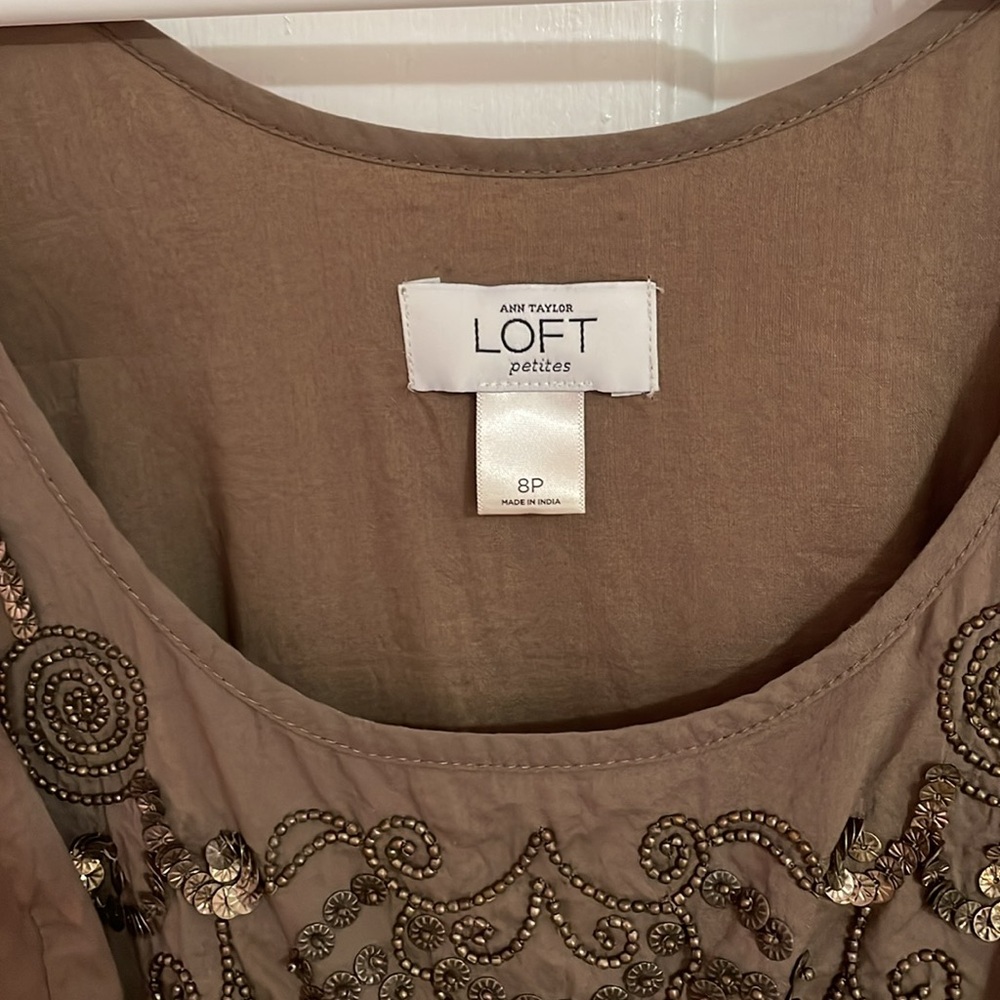 LOFT Brown and Gold Sequin Dress - Picture 3 of 4